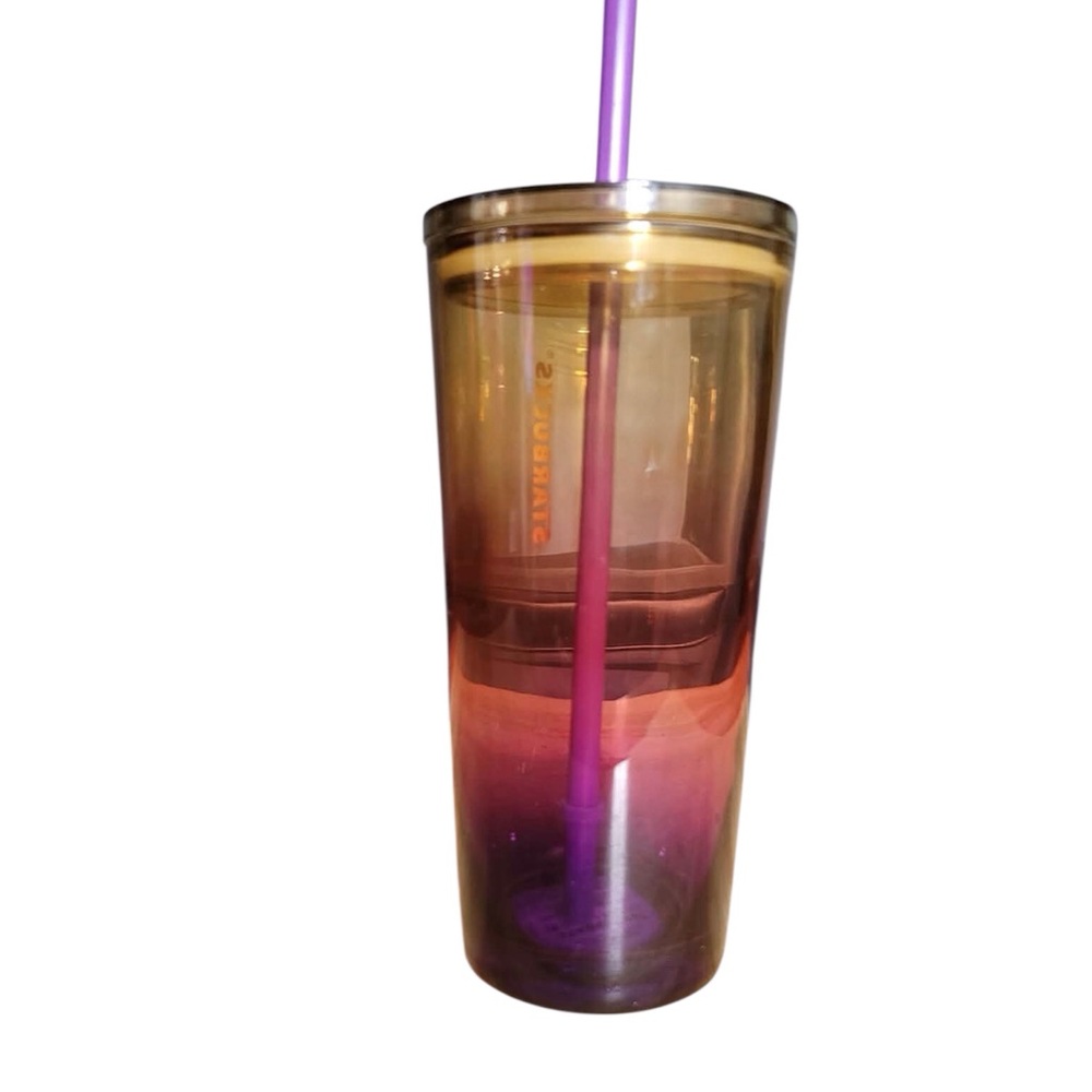 Starbucks NWT Multicolor Patterned Gradient Plastic Tumbler Cup 18oz